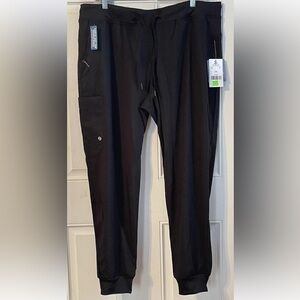 New Scrub Pants Zoe Alexandra Black Stretchy Multi Pocket Medical Size XL